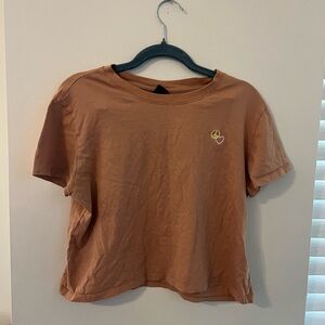 Wild Fable Brown Cropped Relaxed T-Shirt